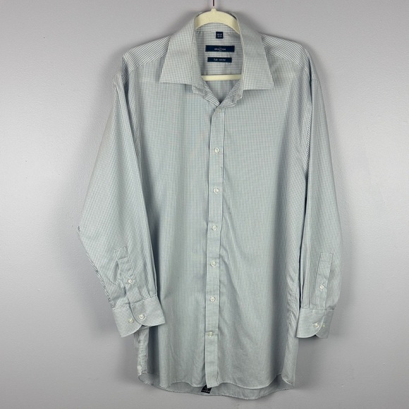 Grafton 100% Cotton Men's Gray Patterned Dress Shirt Size 16.5 - Picture 2 of 10